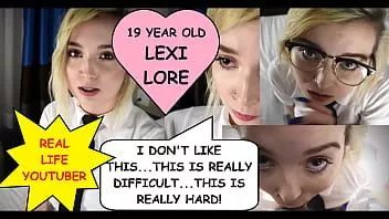Afspelen Echte youtuber 19-jarige lexi lore "ik vind dit niet leuk...dit is echt moeilijk...ik dacht dat je zei dat ik gewoon de zijkanten moest likken!" pronkt met haar beugel en praat vies terwijl ze de vuile oude man Joe Jon pijpt