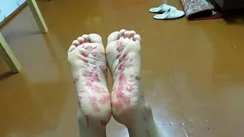 play Easy domination with tickling and wax on bare feet homemade foot fetish of a mature couple
